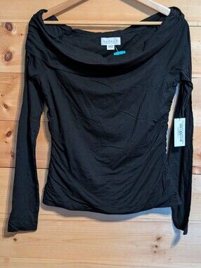 Velvet Regina Black Off-the-Shoulder Long Sleeve Top *NWT *Large